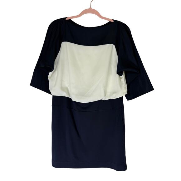 Loft Black & White Color Block Dolman Sleeves Blouson Mini Dress Career Size 4P - Picture 1 of 10